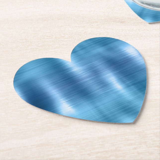 Metallic Aqua Blue Underlägg Papper (Vinklad)