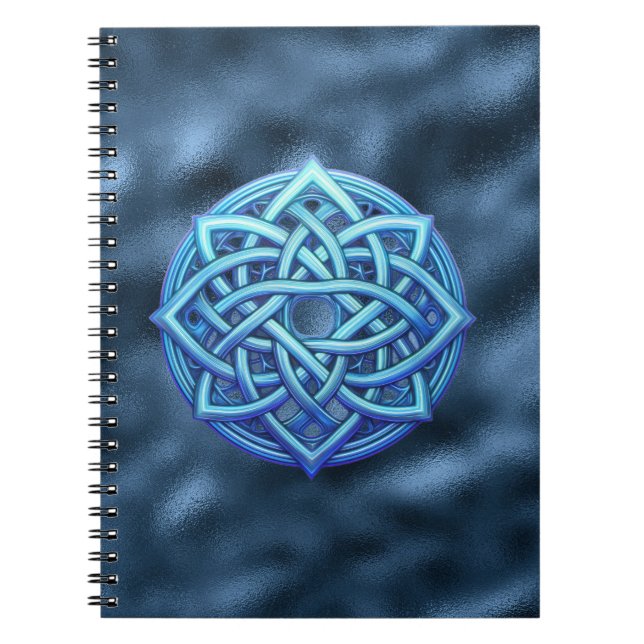 Metallic Arctic Blue Celtic Knot Dark Clouds  Anteckningsbok (Framsidan)