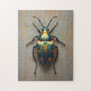 Metallic Beetle Emerald Grönt och Guld Pussel