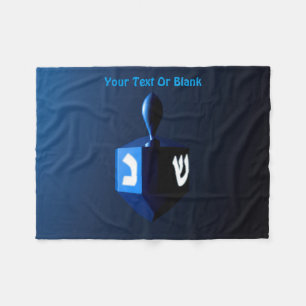 Metallic Blue Dreidel Fleecefilt