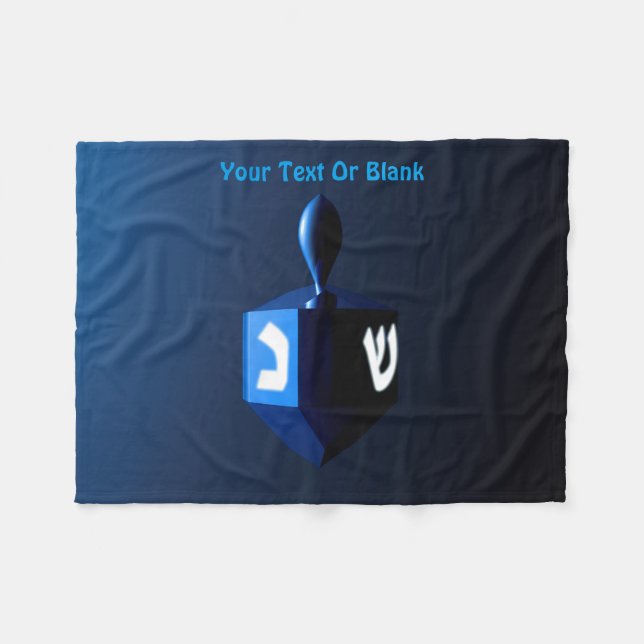 Metallic Blue Dreidel Fleecefilt (Framsidan (Horisontell))