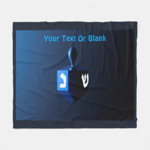 Metallic Blue Dreidel Fleecefilt
