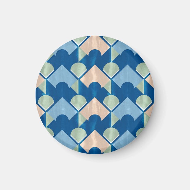 Metallic blue geometric diamond shapes  magnet (Framsidan)