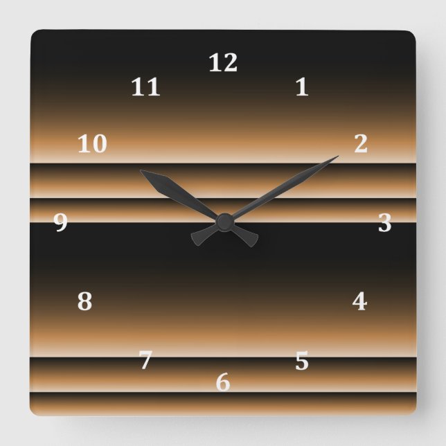 Metallic Bronze Copper Brown Ombre Rand Fyrkantig Klocka (Framsida)