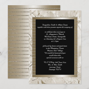 Metallic Bronze Guld Black Elegant bröllop Inbjudningar