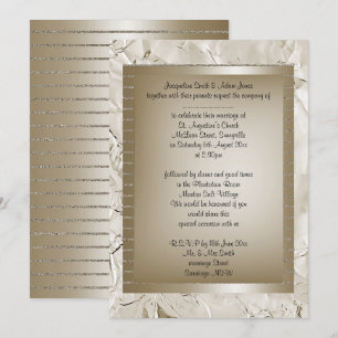 Metallic Bronze Guld Elegant bröllop Inbjudningar