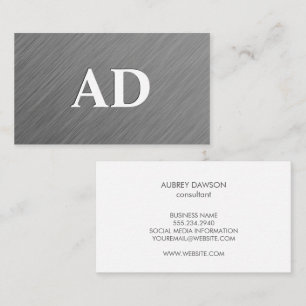 Metallic Brushed Struktur Monogram Visitkort