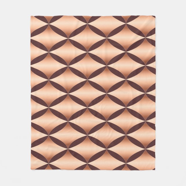 Metallic Copper Diamond, Vintage Mönster. Fleecefilt (Framsidan)