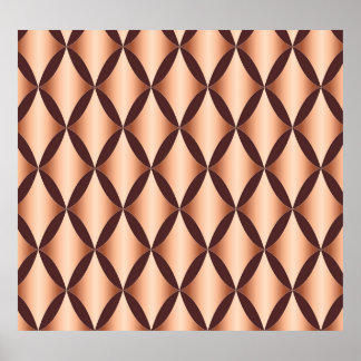 Metallic Copper Diamond, Vintage Mönster. Poster