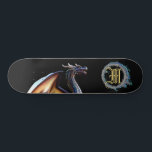 *~* Metallic Elemental Fierce BLUE Dragon AP88 Mini Skateboard Bräda 18,5 Cm<br><div class="desc">(Sök efter liknande objekt i kod AP88 ) Överför enkelt till andra Zazzle-produkter. Elemental Inslag DRAGON with RING of BRRE / FLAMES / FLAME och INITIAL MONOGRAM for your name - Behålla eller redigera eller ta bort texten. Den här Trending skateboard-skateboard China stil anpassningsbar pro Inslag Dragon-konstruktionen är definitivt coola...</div>