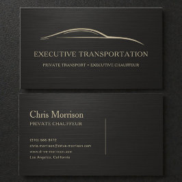 Metallic Executive Transport Black & Gold Visitkort