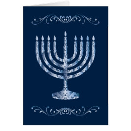 Metallic Filigree Menorah Hälsningskort