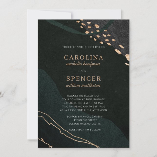 Metallic Geode Bröllop Inbjudningar (Framsida)