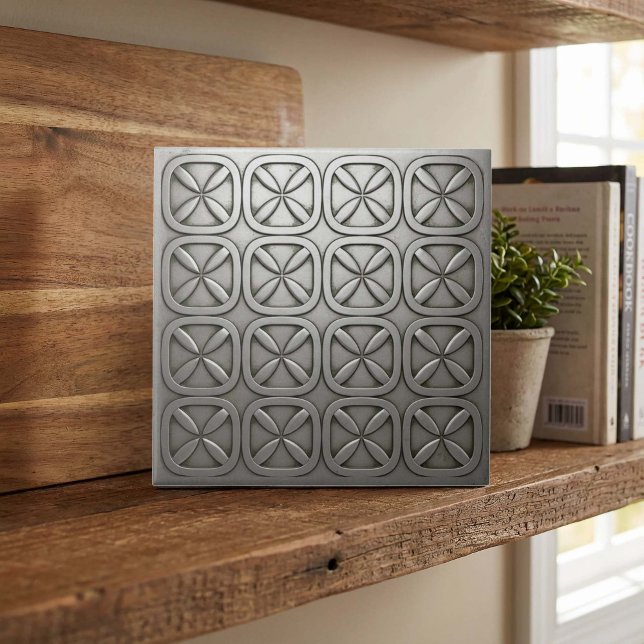 Metallic Geometric Tarnished Silver #5 ID1227 Kakelplatta (Skapare uppladdad)