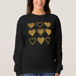 Metallic Gold Accent Hearts Valentine’s Gift T Shirt