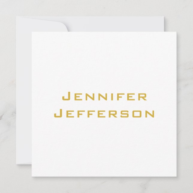 Metallic Gold & White Professional Modern Card (Framsida)
