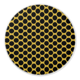 Metallic Gold with Modern Black Dot Style Hexagon Knopp