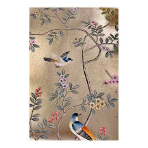 Metallic Golden Garden Chinoiserie med Sång Birds