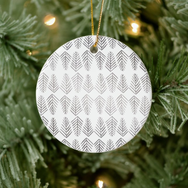 Metallic gräs träd mönster-silver julgransprydnad keramik (Träd)