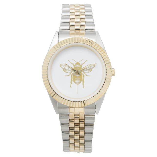 Metallic Guld Bee Bebiarmeper Watch Armbandsur (Framsida)