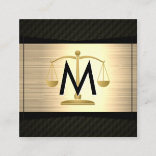 Metallic Guld Black Attorney Law Rättsliga Fyrkantigt Visitkort