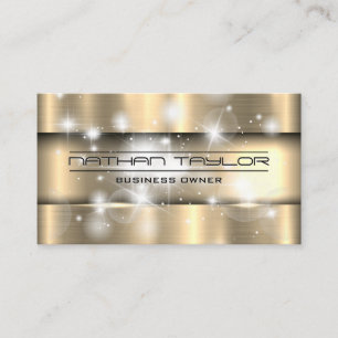 Metallic Guld Gnistra Bokeh Glow Visitkort