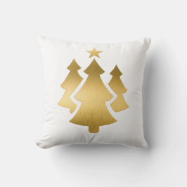 Metallic Guld Julgranar på White Kudde