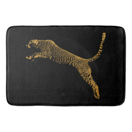 Metallic Guld Leaping Cheetah Badrumsmatta