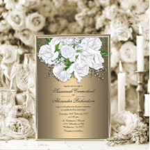 Metallic Guld och Vit ros Bröllop