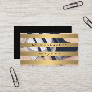 Metallic Guld Rand Makeup Penshscheup Foundation Visitkort