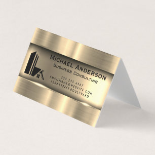 Metallic Guld Real Gods Logotyp Visitkort