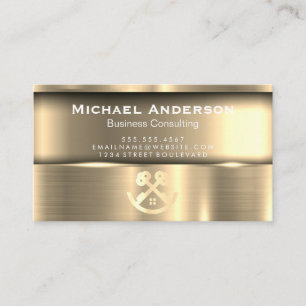 Metallic Guld Real Gods Nycklar Logotyp Visitkort