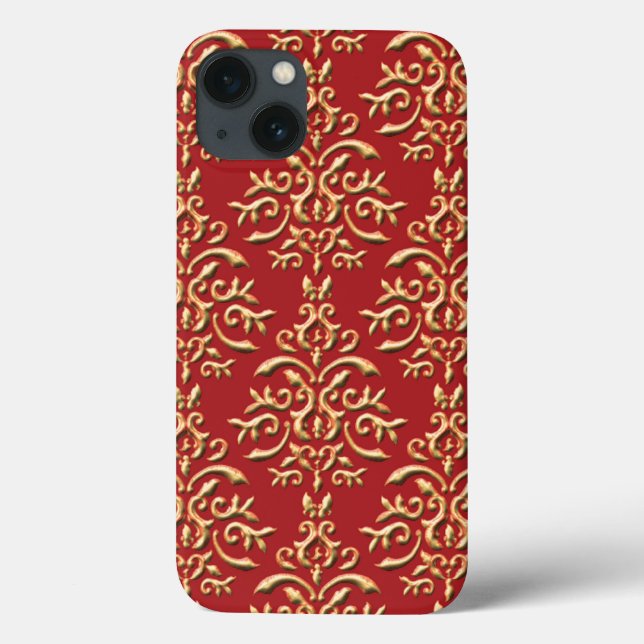 Metallic Guld Red Damask Pattern (Baksida)