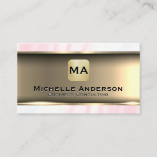 Metallic Guld Rosa Marble Visitkort