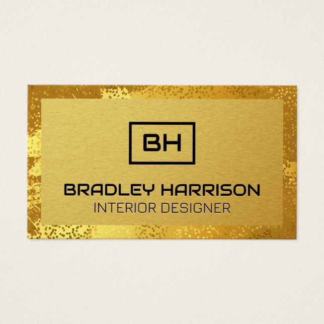 Metallic Guld Stil Visitkort (Framsidan)