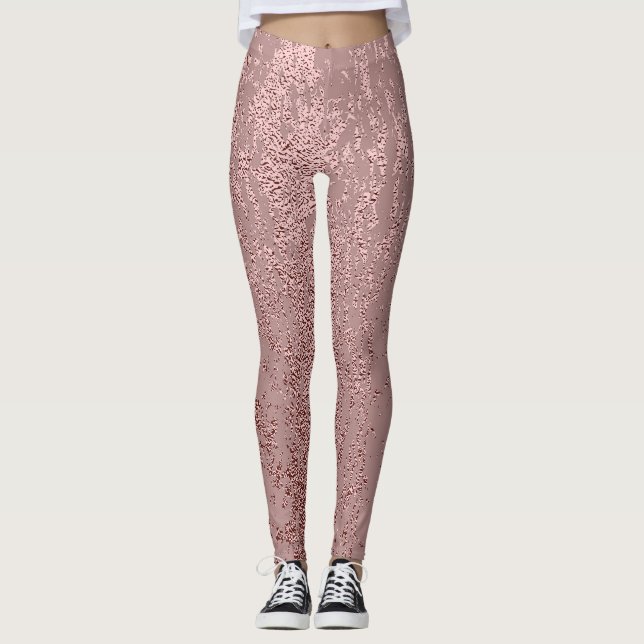 Metallic guld struktur, ro kvarts. leggings (Framsida)