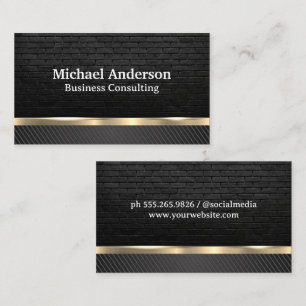 Metallic Guld Svart kolfiber Brick Visitkort