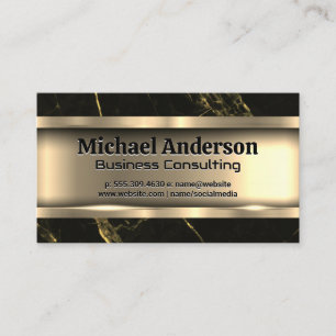 Metallic Guld Svart marmor Visitkort