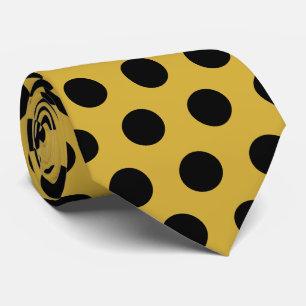 Metallic Guld Tie med Classy Black Dot Stil Slips