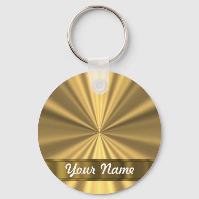 Metallic Guld tittar Nyckelring (Framsida)