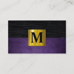 Metallic Guld Velvet Black Lila Fabric Visitkort