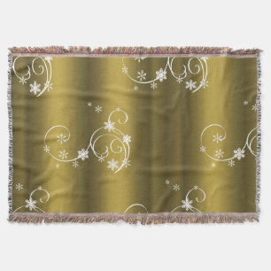 Metallic Guld, Vit Swirls-jul Mysfilt