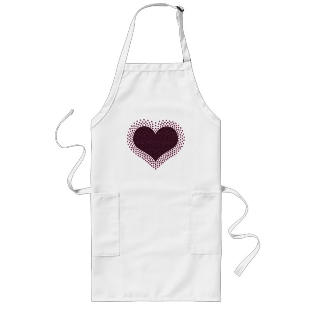 Metallic Heart Apron, Lila Långt Förkläde (Framsidan)