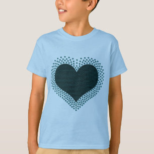 Metallic Heart Girl's Shirt, Teal Tröja