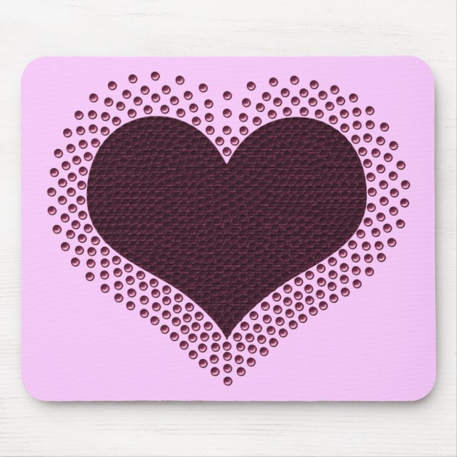 Metallic Heart Mousepad, Lila Musmatta (Framsidan)