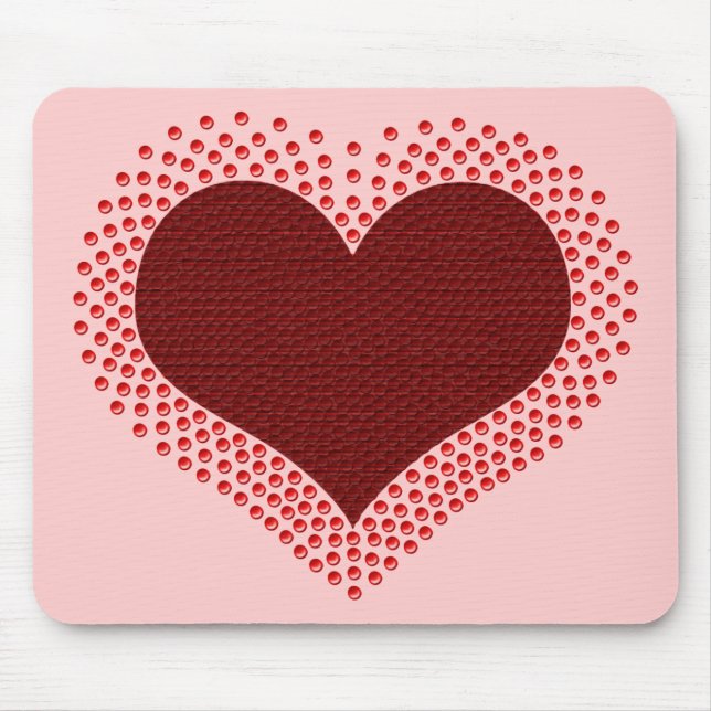 Metallic Heart Mousepad, Red Musmatta (Framsidan)