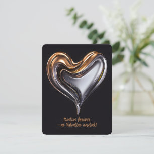 Metallic Heart Vän Happy Galentine's Day-kort Julkort