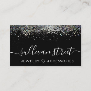 Metallic HoloGrapic Glitter Jewelry Boutique Visitkort
