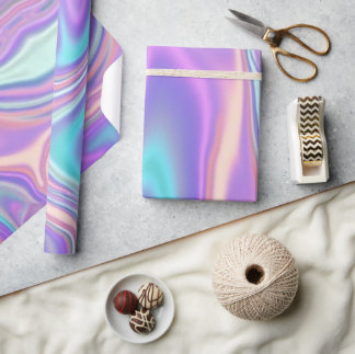 Metallic Iridescent Rainbow Pink Aqua Purple  Presentpapper