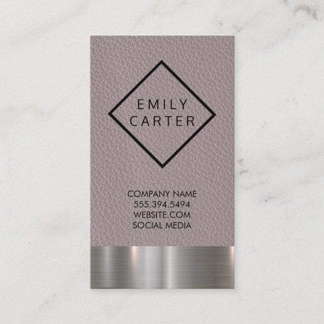 Metallic | Läder Visitkort (Framsida)